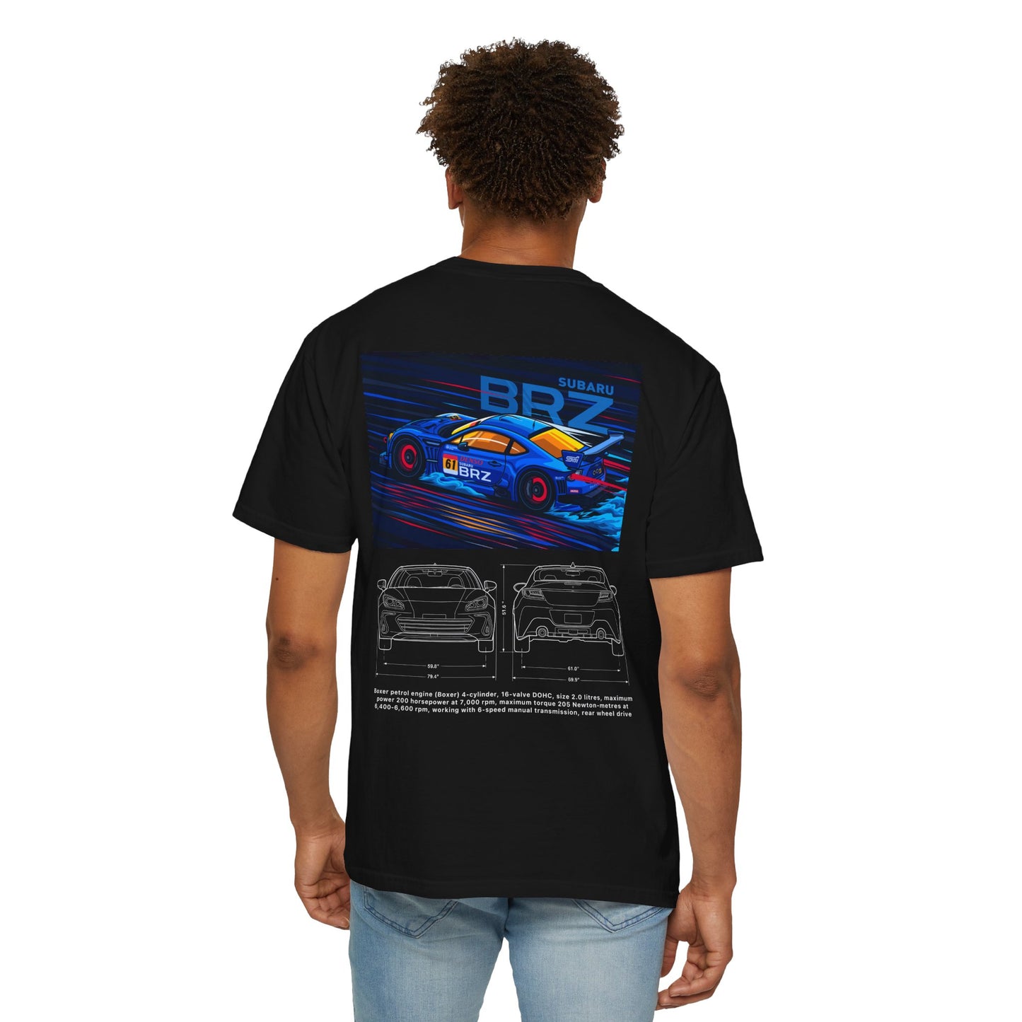 Subaru BRZ Unisex Garment-Dyed T-shirt - Race Car Graphic Tee