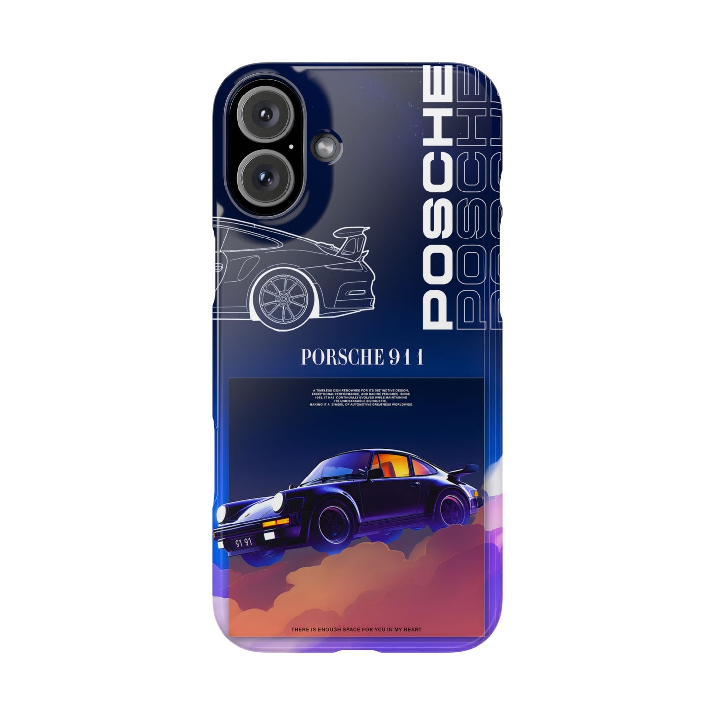 Porsche 911 Slim Phone Case - Stylish Car Design for Auto Enthusiasts