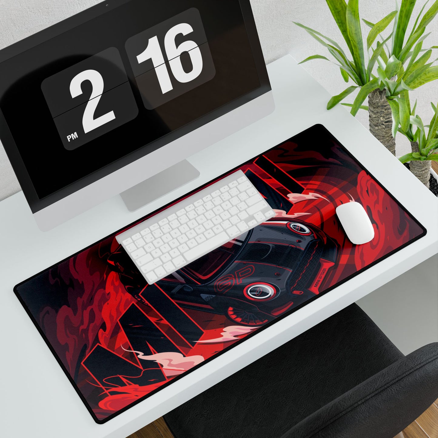 Racing-Themed Desk Mat for Gamers & Car Enthusiasts